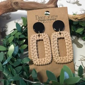 Rattan look earrings